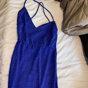 Sparkle long navy blue dress